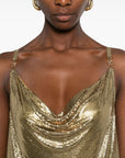 Versace Metallic mesh mini dress with slip