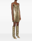 Versace Metallic mesh mini dress with slip
