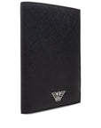 Emporio Armani Passport holder in saffiano leather with ASV eagle plaque