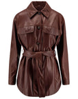 Brunello Cucinelli Belted leather jacket