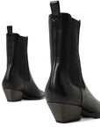 Brunello Cucinelli Classic Leather Chelsea Boot with Precious Block Heels