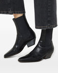Brunello Cucinelli Classic Leather Chelsea Boot with Precious Block Heels