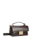 Golden Goose Small Venezia Bag in dark brown leather with gold buckle