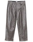 Brunello Cucinelli Pleat-detail metallic trousers