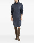 Brunello Cucinelli Mohair, virgin wool and cashmere knit dress with dazzling croc motif
