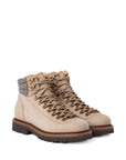 Brunello Cucinelli Nubuck mountain-style boots with wool and cashmere insert