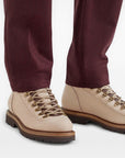 Brunello Cucinelli Nubuck mountain-style boots with wool and cashmere insert