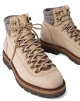 Brunello Cucinelli Nubuck mountain-style boots with wool and cashmere insert