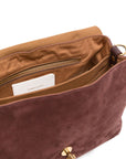 Zanellato Postina Jones Medium handbag in vinaccio suede leather