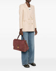 Zanellato Postina Jones Medium handbag in vinaccio suede leather