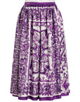 Dolce & Gabbana Gathered twill skirt with maiolica print