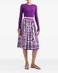 Dolce & Gabbana Gathered twill skirt with maiolica print