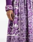Dolce & Gabbana Gathered twill skirt with maiolica print