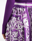 Dolce & Gabbana Gathered twill skirt with maiolica print