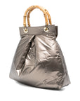 La Milanesa Bamboo-handle quilted tote bag