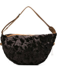 La Milanesa Fur-effect half-moon shoulder bag
