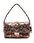La Milanesa Sequin-embellished buckle shoulder bag