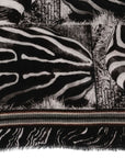 Faliero Sarti Zebra-print fringed scarf