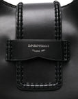 Emporio Armani Braided-detail leather shoulder bag