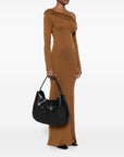 Emporio Armani Braided-detail leather shoulder bag