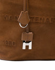 Hogan Pre Medium Script embossed-logo suede tote bag
