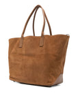 Hogan Pre Medium Script embossed-logo suede tote bag