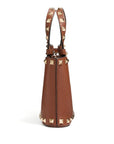 Valentino Garavani Mini Rockstud Shopping Bag in Garnet Calfskin