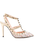 Valentino Garavani Rockstud tweed slingback pumps