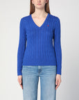 Polo Ralph Lauren Electric blue cotton cable-knit jumper