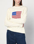 Polo Ralph Lauren Cream-colored sweater with flag detail