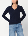 Polo Ralph Lauren Blue cable-knit sweater in wool and cashmere