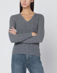 Polo Ralph Lauren Grey cable-knit sweater in wool and cashmere