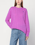 Polo Ralph Lauren Purple cable-knit sweater in wool and cashmere