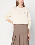 Polo Ralph Lauren Cream-colored cable-knit sweater in wool and cashmere