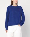 Polo Ralph Lauren Cobalt blue cable-knit sweater in wool and cashmere