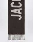 JACQUEMUS Multi-brown wool scarf with logo