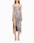The Attico Lavender asymmetric dress with rhinestones