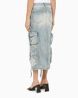 The Attico Blue denim cargo midi skirt