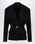 The Attico Black wool single-breasted jacket with epaulettes