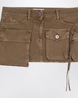 The Attico Fay khaki cargo miniskirt