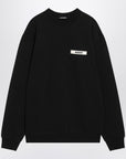 JACQUEMUS Black crew neck cotton sweatshirt