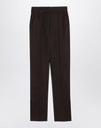 JACQUEMUS Brown trousers in silk blend