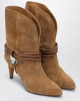 ISABEL MARANT Low cognac-coloured suede boot