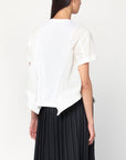 Sacai White cotton and nylon T-shirt