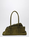 The Attico La Passeggiata Small bag in khaki green suede