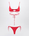 The Attico Two-piece triangle bikini in red
