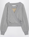 The Attico Gray mélange/beige sweatshirt with cut out