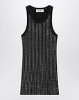 The Attico Black sleeveless cotton top with crystals