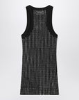 The Attico Black sleeveless cotton top with crystals