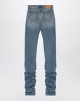The Attico Sky blue jeans with long leg curled at the hem